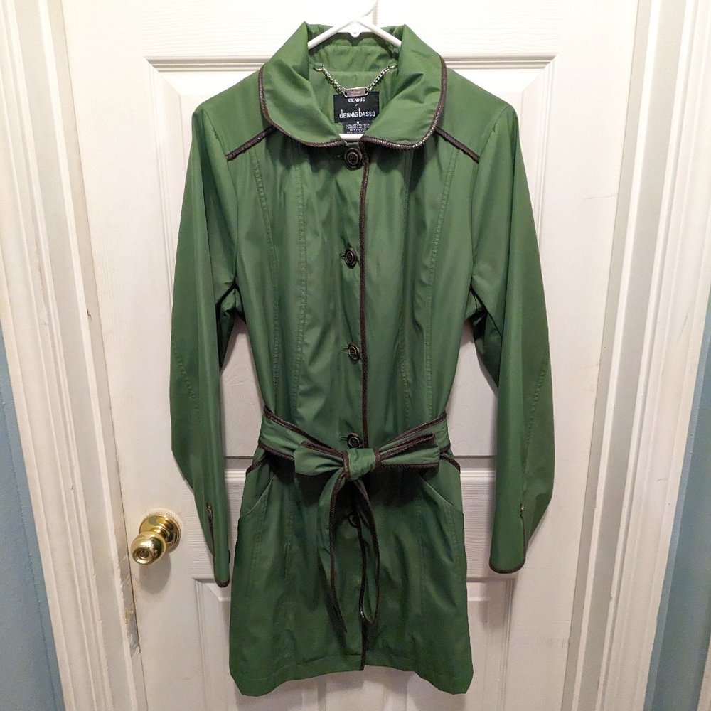 Dennis by Dennis Basso Green Raincoat jacket